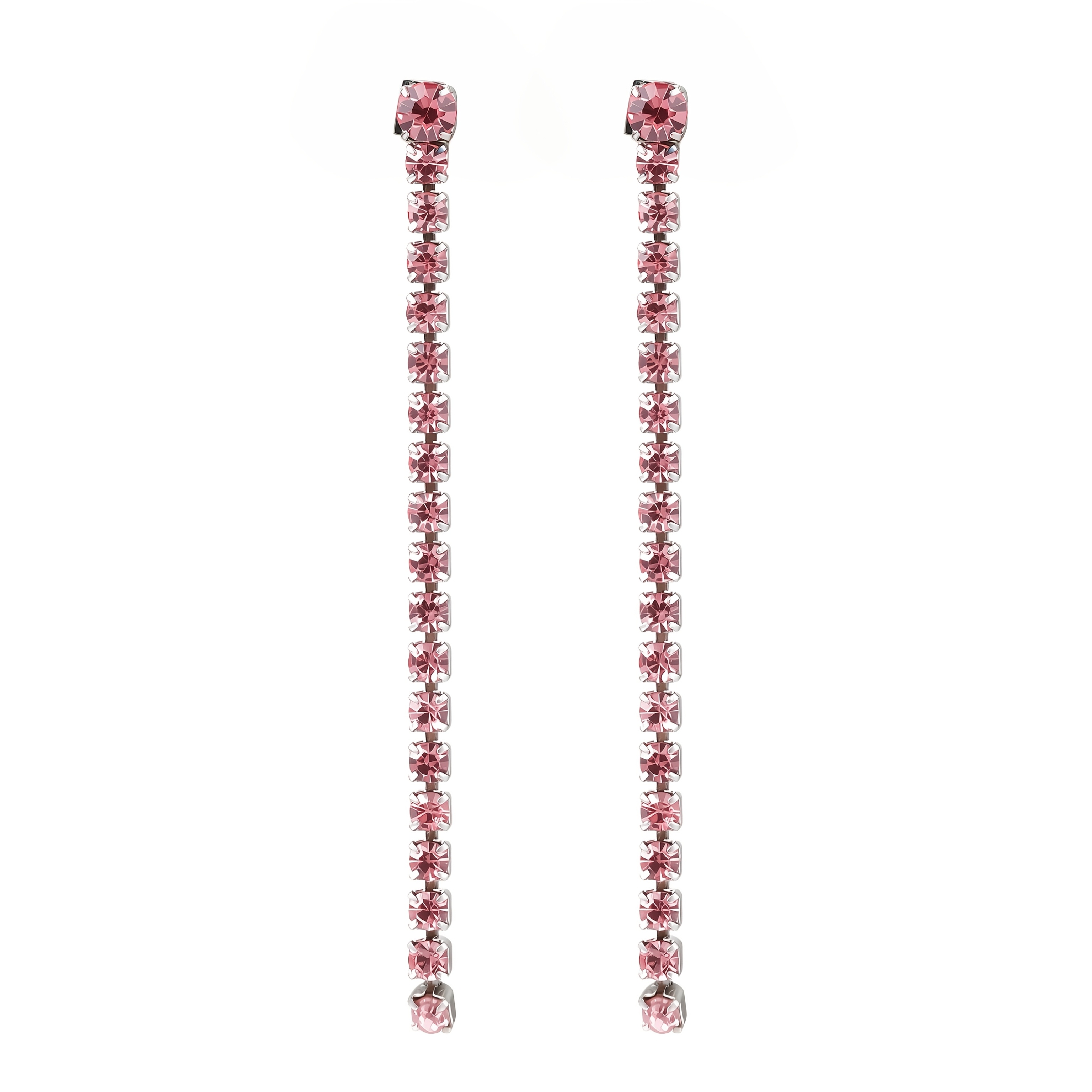 Women's Trendy Long Tassel Zirconia Stud Earrings, 12 Colors Available